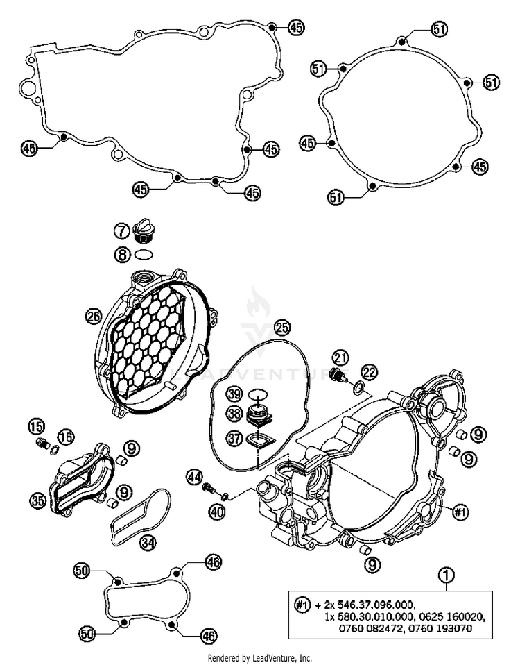 Clutch Cover 300 XC Engine - 2007 Schematic