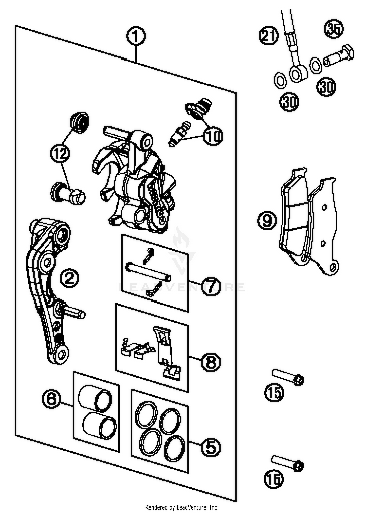 Break Caliper Front 150 SX CHASSIS - 2017 Schematic