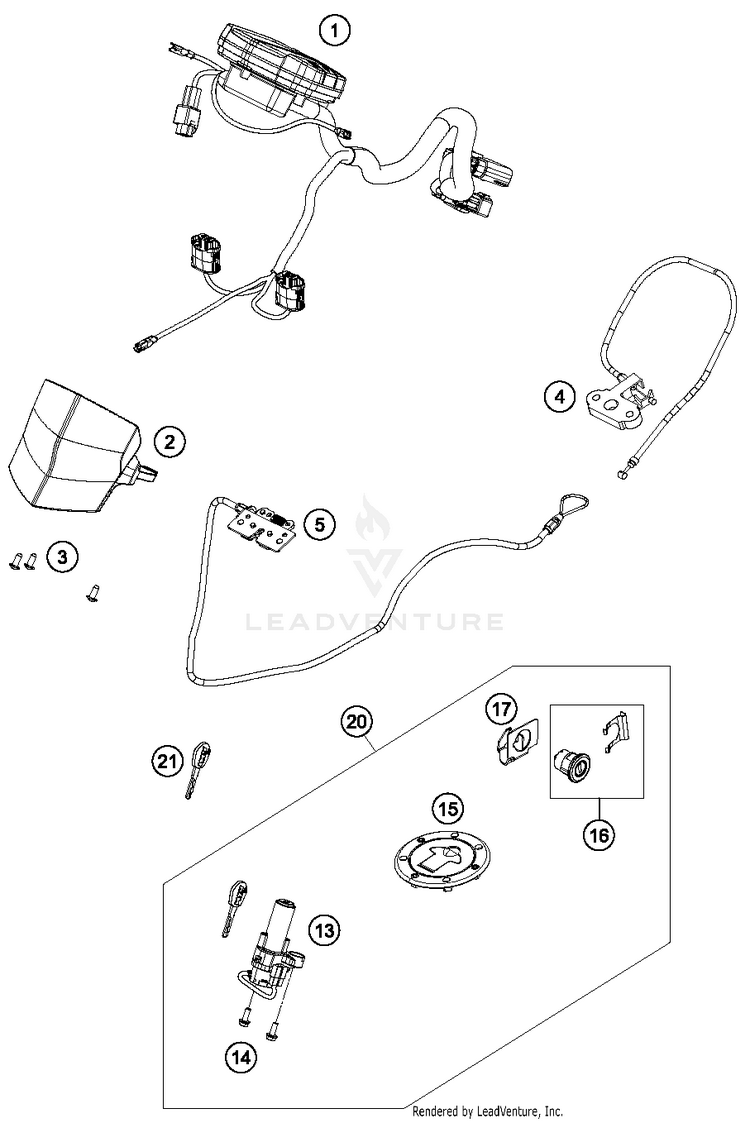 Instruments / Lock System RC 390 WHITE Chassis - 2016 Schematic