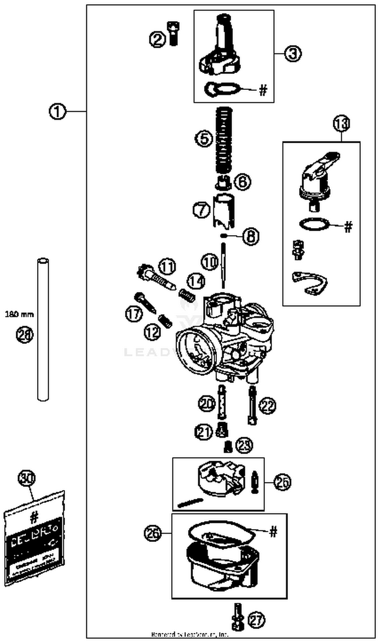 Carburetor 50 SX MINI Engine - 2015 Schematic