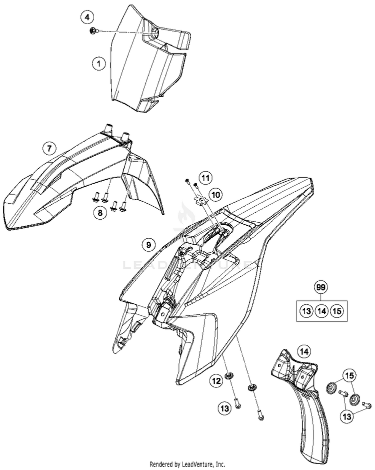 Mask, Fenders 50 SX Chassis - 2016 Schematic