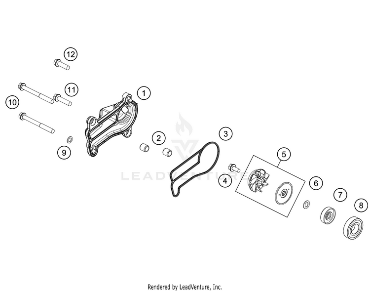 Water Pump 300 XC ENGINE - 2018 Schematic