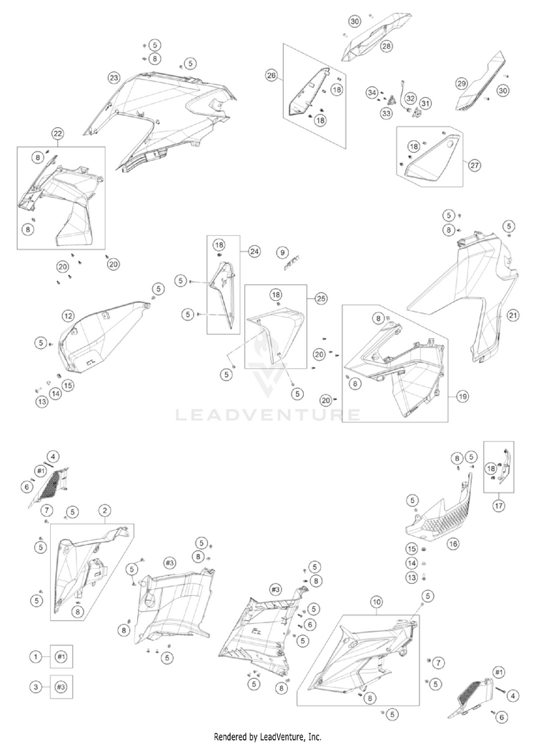 Side Trim 1290 SUPER ADVENTURE S, black US CHASSIS - 2022 Schematic