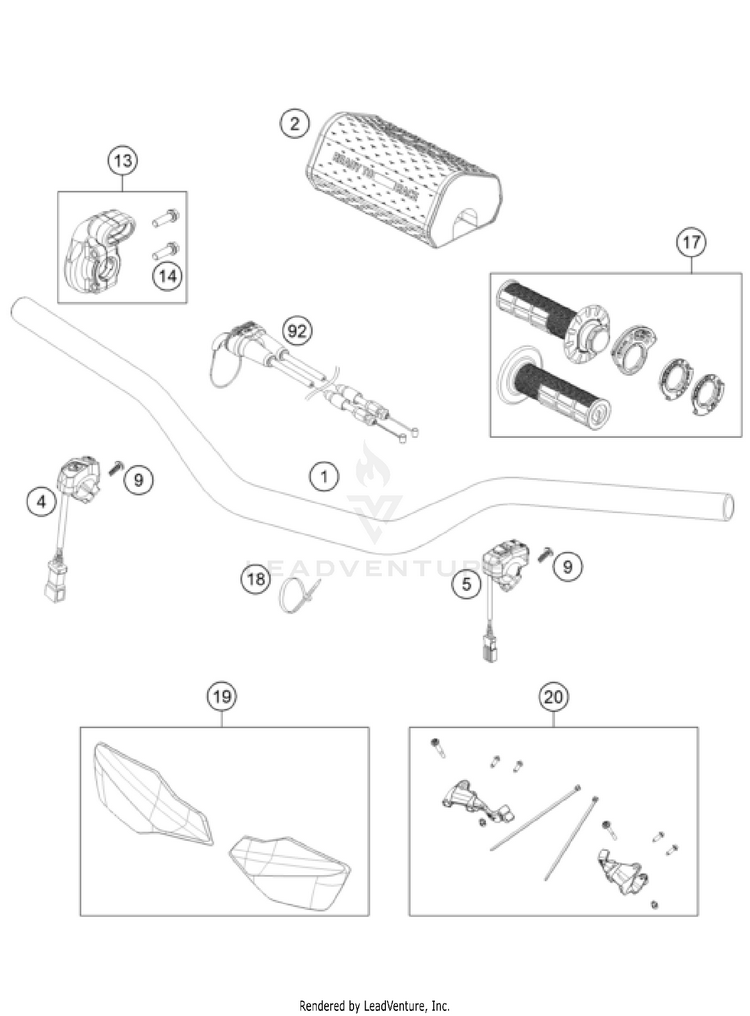 Handlebar, Controls 350 XC-F CHASSIS - 2024 Schematic