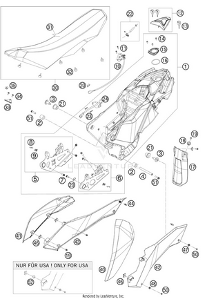 Tank, Seat, Cover Schematic