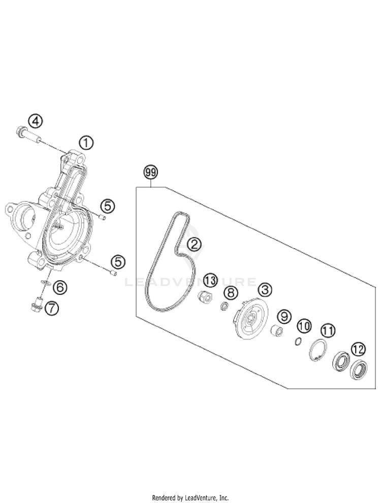 Water Pump 390 RC CUP Engine - 2016 Schematic