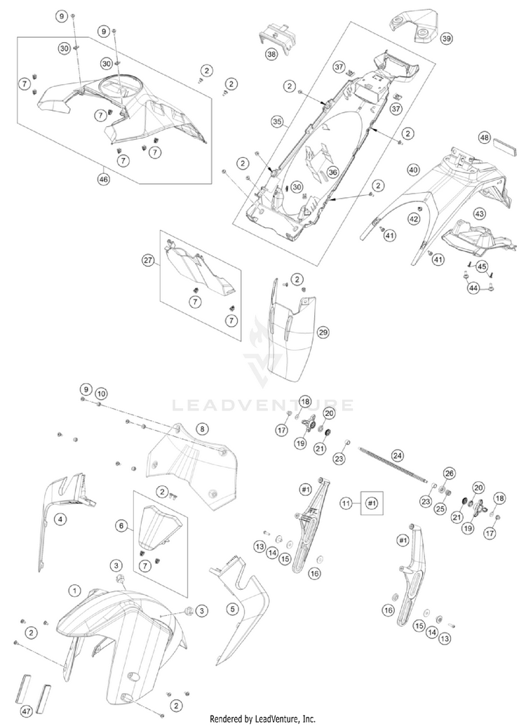 Mask, Fenders 1290 SUPER ADVENTURE R OT CHASSIS - 2024 Schematic