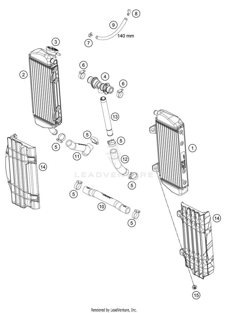 Cooling System 250 XC ENGINE - 2018 Schematic