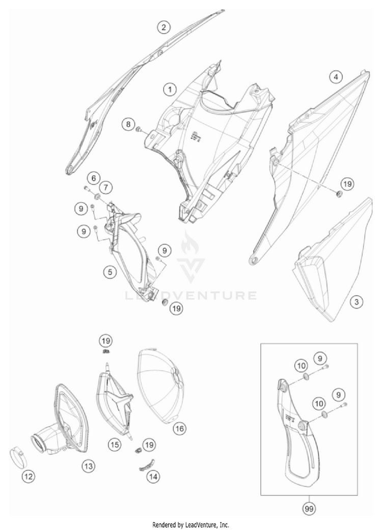 Air Filter 350 EXC-F CHASSIS - 2023 Schematic