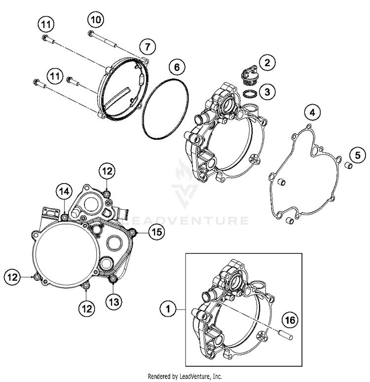 Clutch Cover 50 SX MINI ENGINE - 2018 Schematic