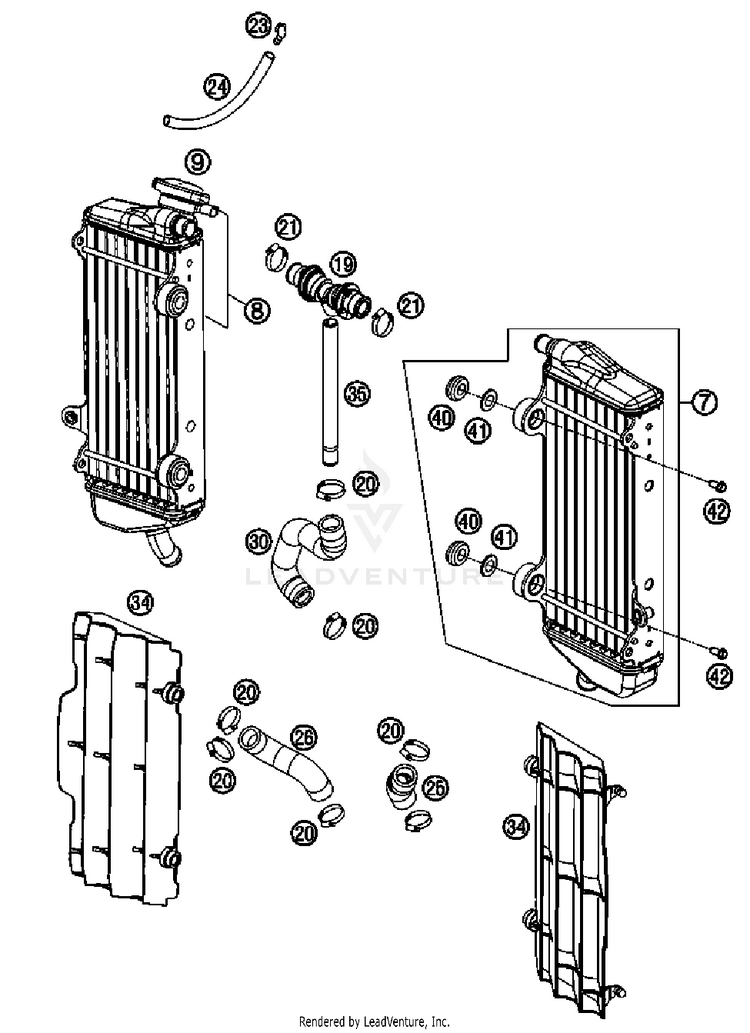 Cooling System 450 SX-F FACT. REPL. USA Engine - 2012 Schematic