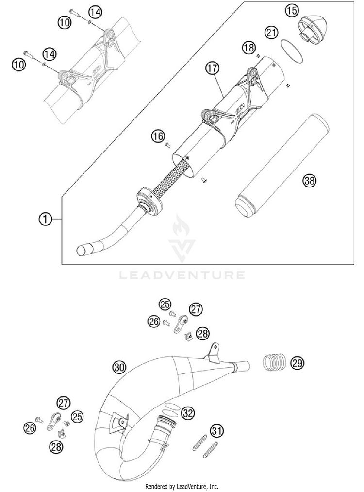 Exhaust System 150 XC Chassis - 2012 Schematic