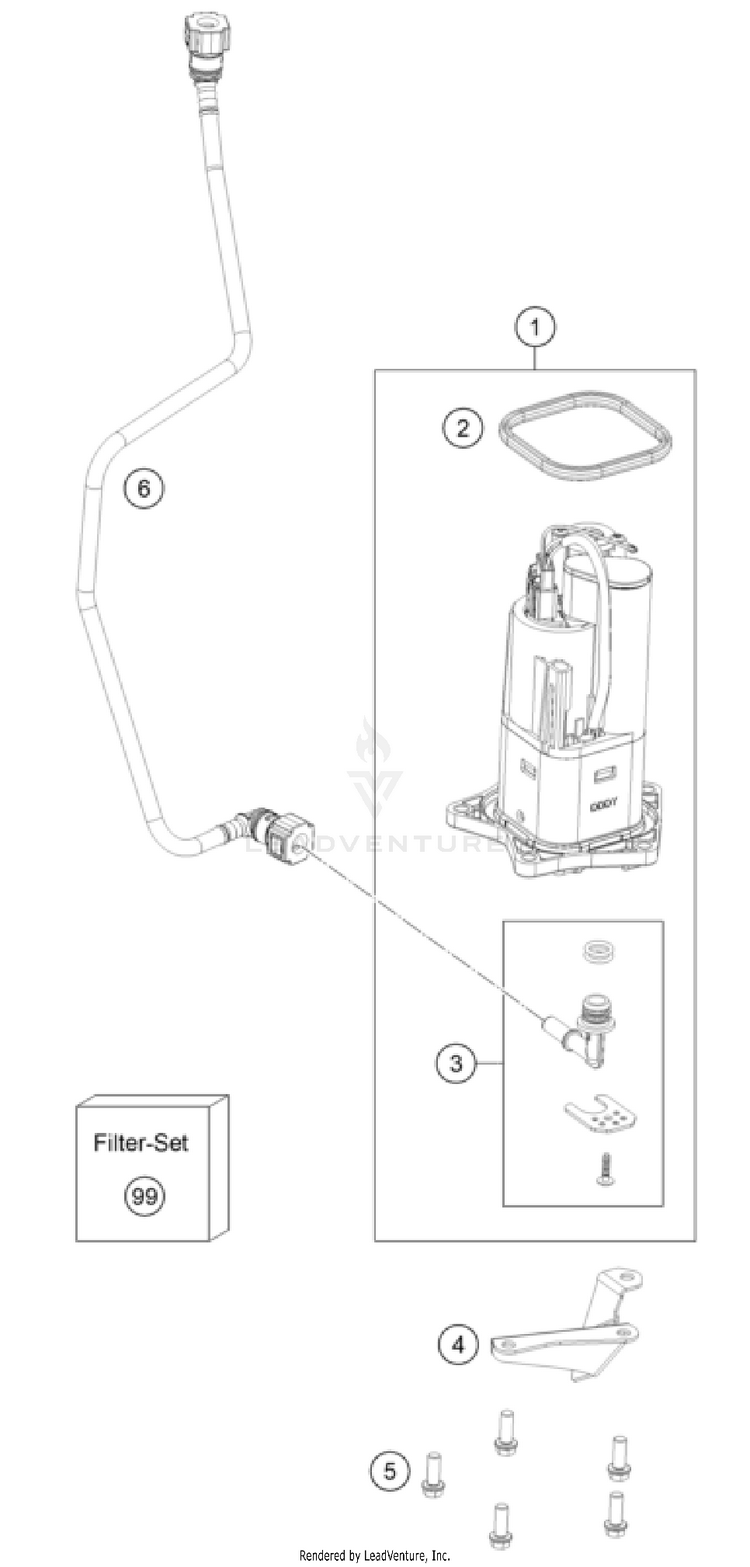 Fuel Pump 1290 SUPER ADVENTURE S, grey CHASSIS - 2023 Schematic