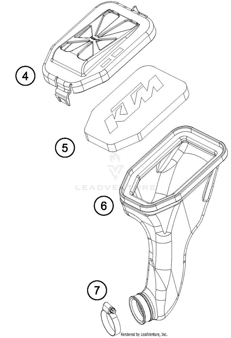 Air Filter 50 SX CHASSIS - 2017 Schematic