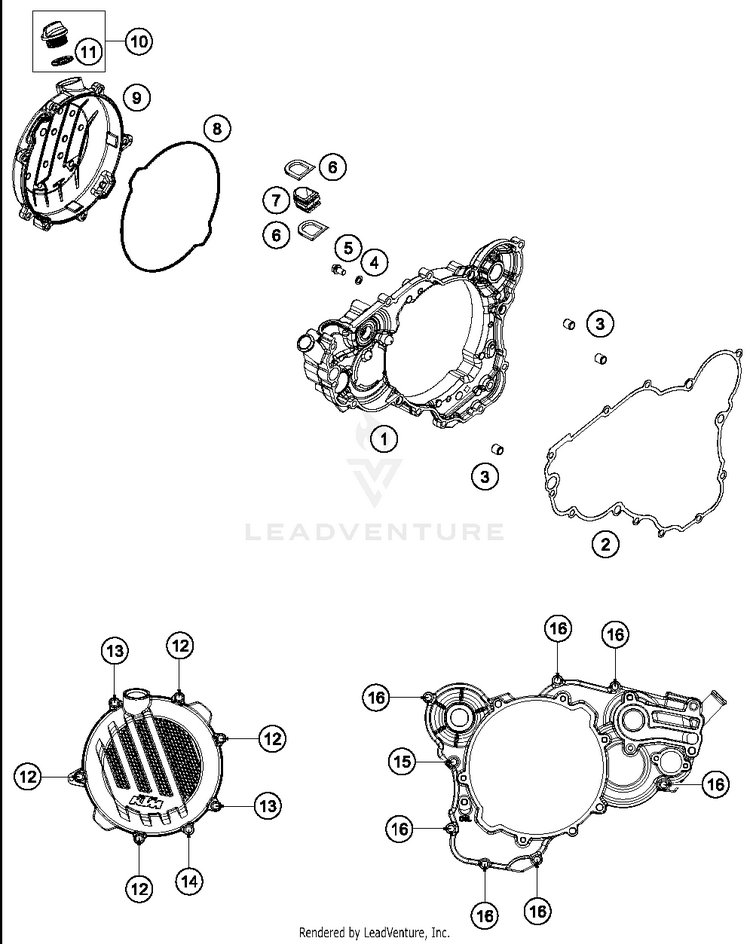 Clutch Cover 250 SX ENGINE - 2017 Schematic