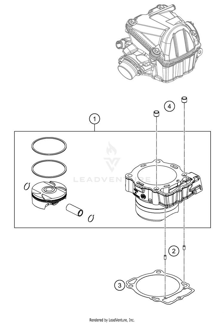Cylinder 450 EXC-F ENGINE - 2019 Schematic