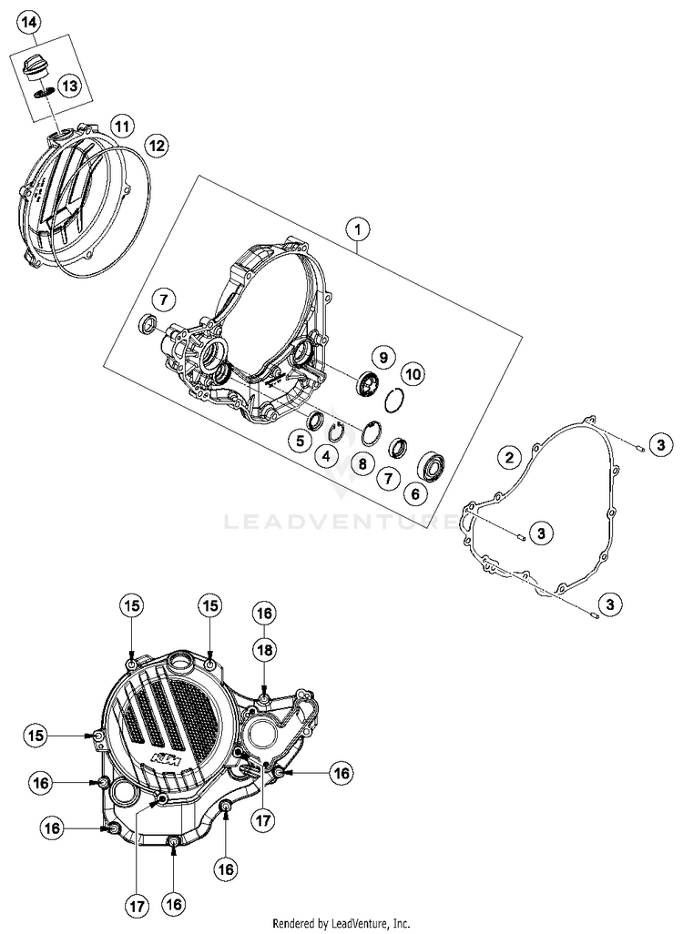 Clutch Cover 250 SX-F FACTORY EDITION Engine - 2016 Schematic