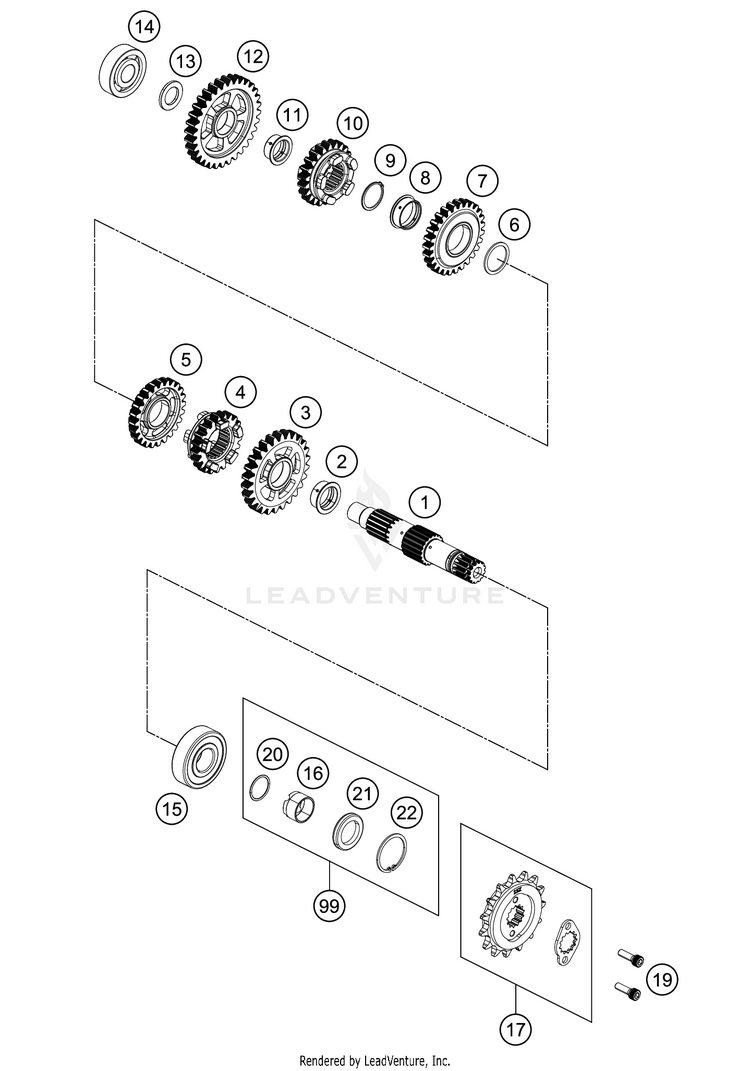 Transmission Ii - Countershaft 390 RC CUP Engine - 2016 Schematic