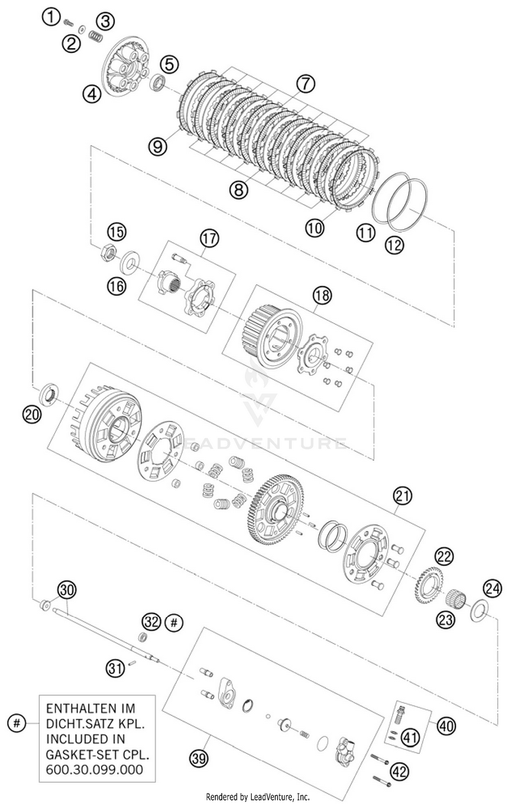 Clutch 990 Supermoto R Engine - 2010 Schematic