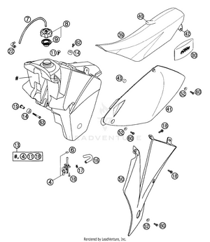 Tank, Seat, Cover Schematic