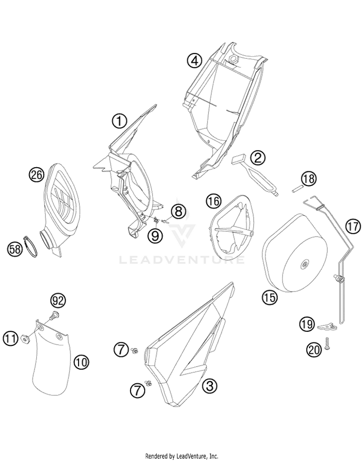 Air Filter Box 85 XC Chassis - 2009 Schematic