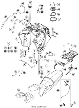 Tank, Seat, Cover Schematic