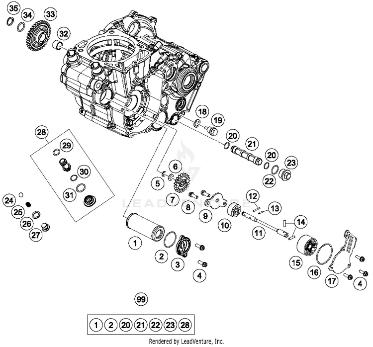 Lubricating System 450 SXF FACTORY EDITION Engine - 2016 Schematic