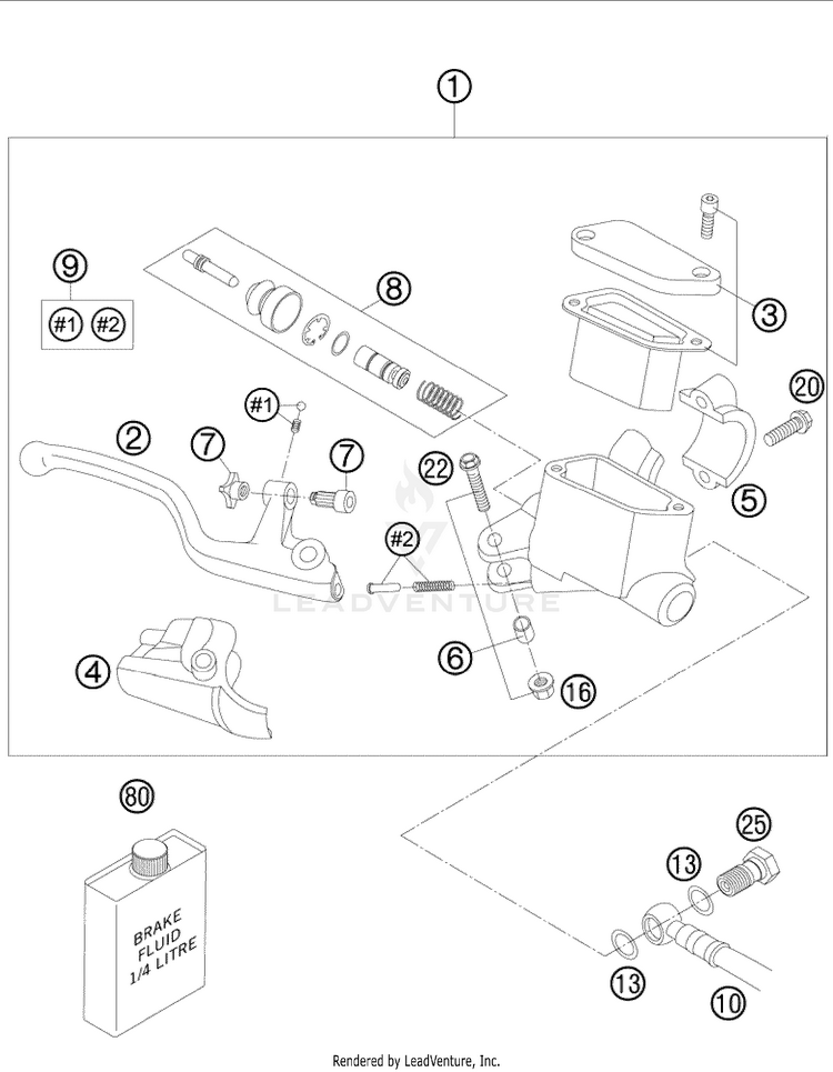 Hand Brake Cylinder 85 XC Chassis - 2009 Schematic