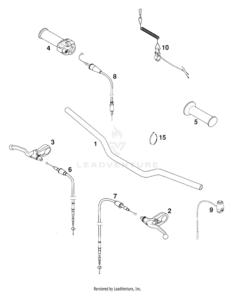 Handlebar, Controls 50 Mini Adventure Chassis - 2000 Schematic