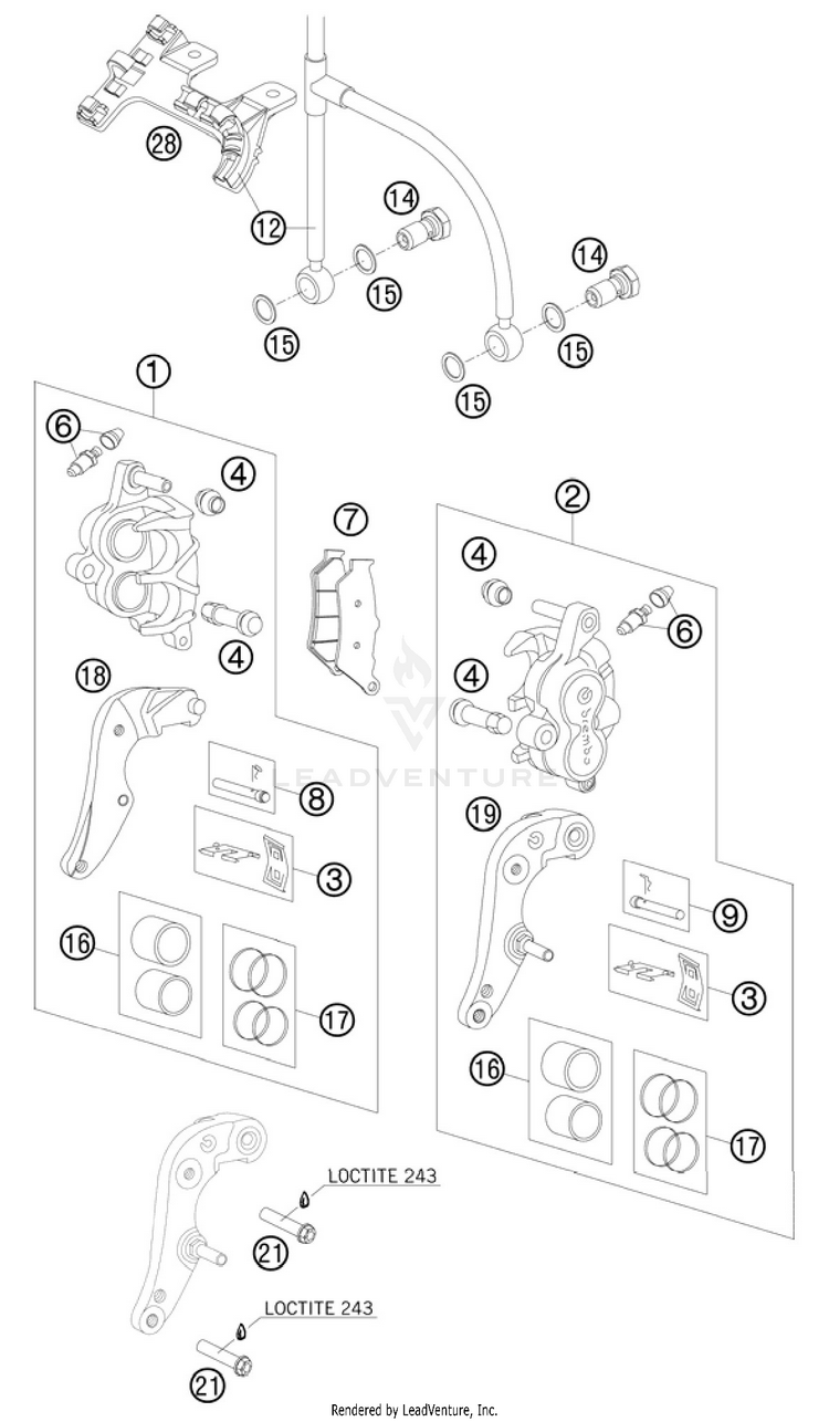 Brake Caliper Front Schematic