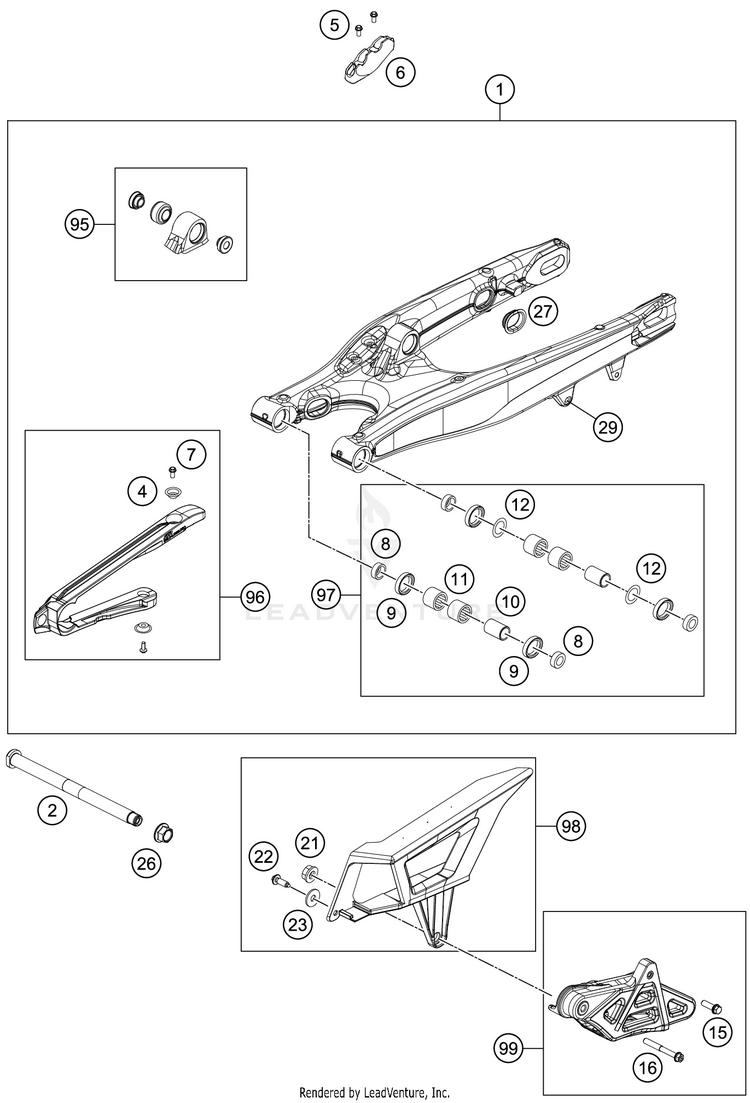 Swing Arm 500 EXC-F SIX DAYS CHASSIS - 2020 Schematic