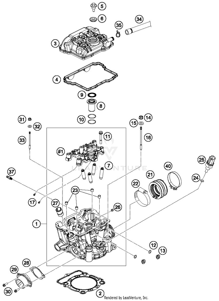 Cylinder Head 350 EXC-F ENGINE - 2019 Schematic