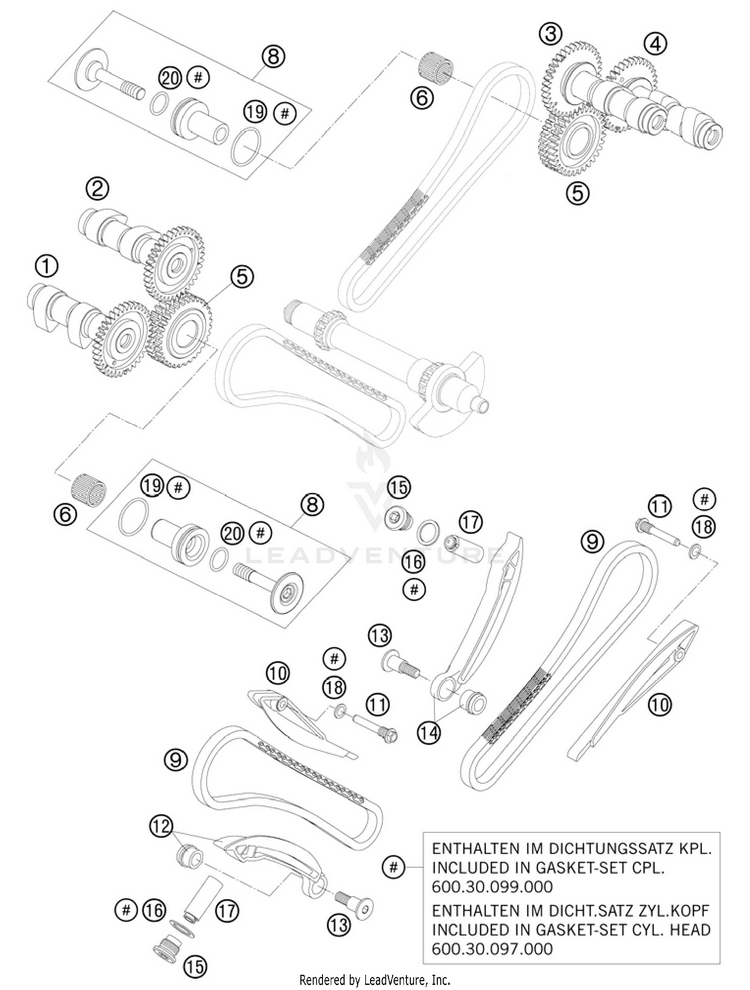 Timing Drive 990 Supermoto T Engine - 2010 Schematic