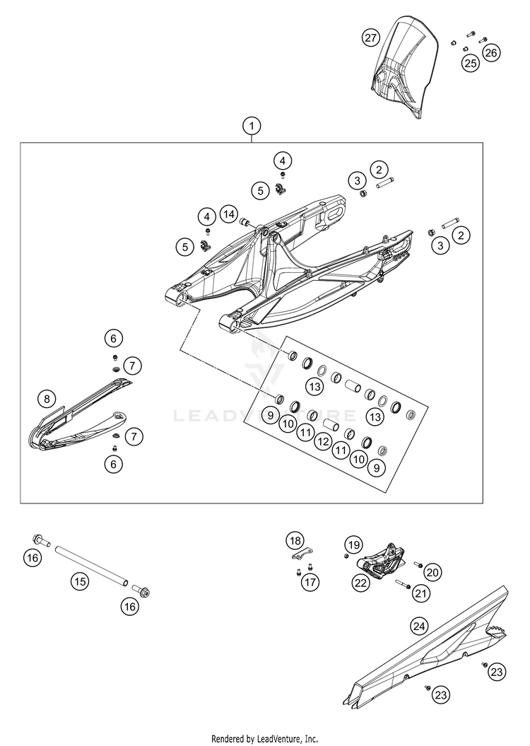 Swing Arm 890 ADV R RALLY Chassis - 2021 Schematic