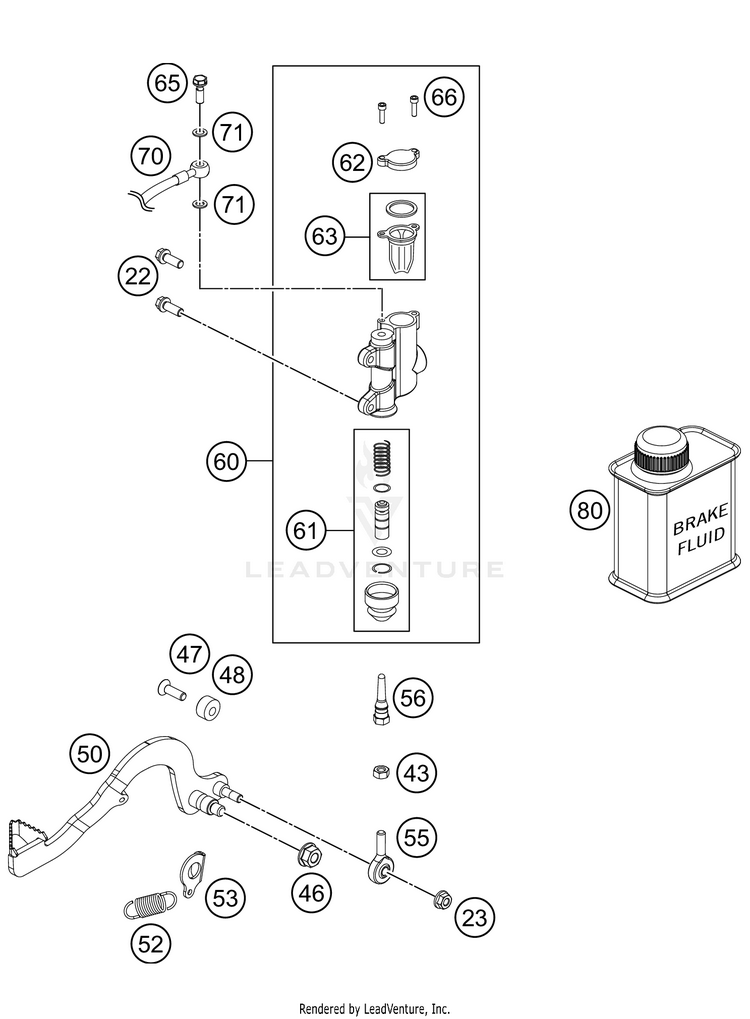 Rear Brake Control 50 SX Factory Edition Chassis - 2021 Schematic