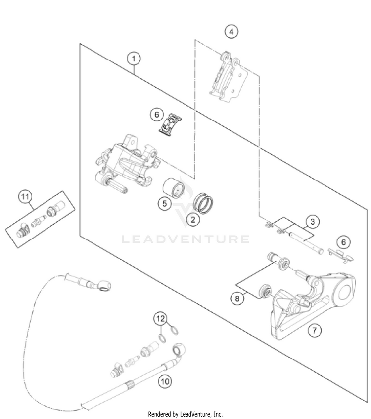 Rear Brake Caliper 125 SX CHASSIS - 2023 Schematic