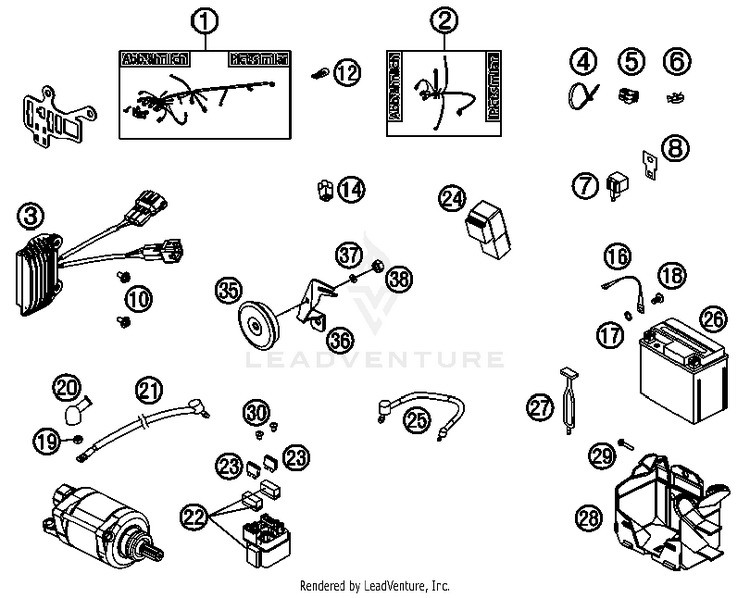 Wiring Harness 350 EXC-F USA Chassis - 2013 Schematic