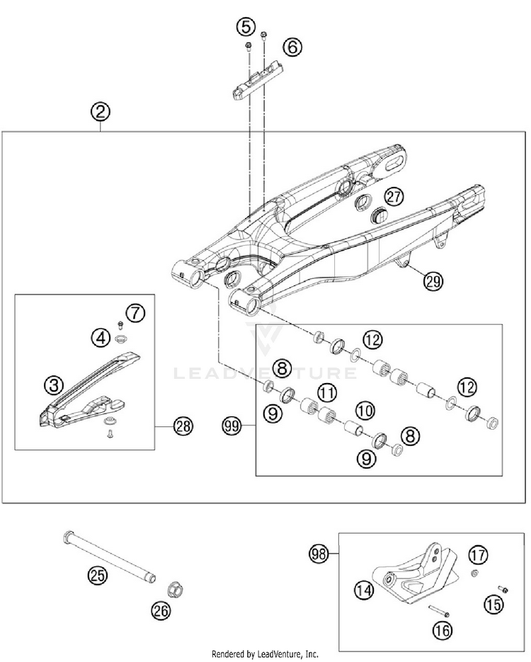 Swing Arm 150 XC Chassis - 2012 Schematic