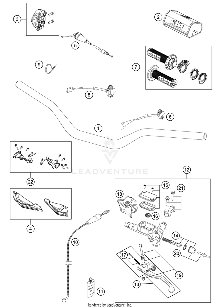 Handlebar, Controls 300 XC CHASSIS - 2018 Schematic