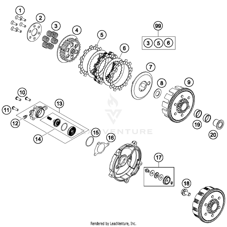 Clutch 65 SX ENGINE - 2017 Schematic