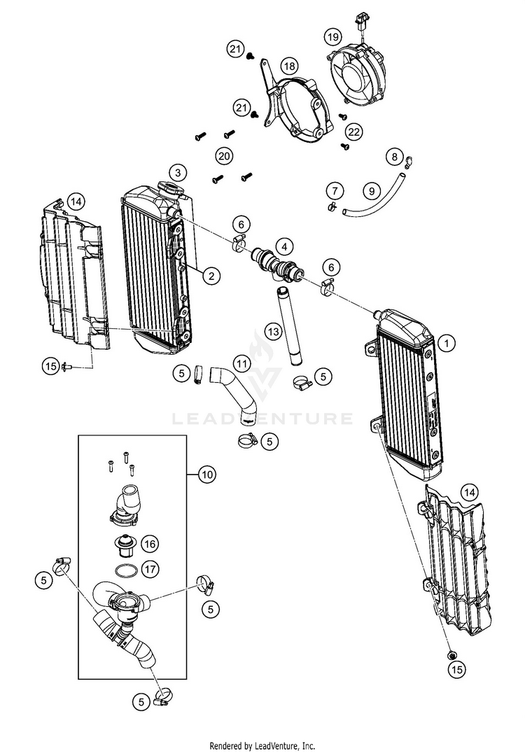 Cooling System 450 EXC-F ENGINE - 2019 Schematic