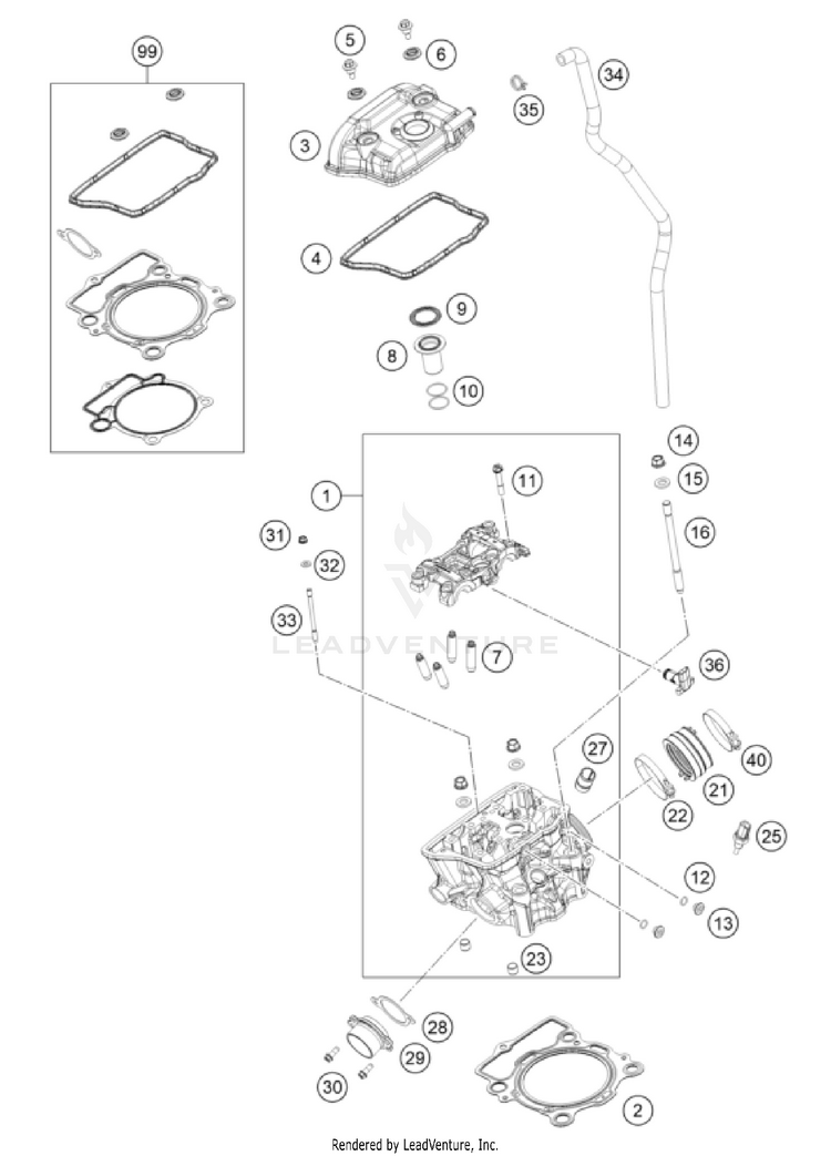 Cylinder Head 350 XC-F ENGINE - 2024 Schematic
