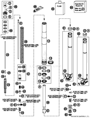 Front Fork Disassembled Schematic