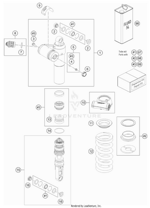 Shock Absorber Disassembled Schematic