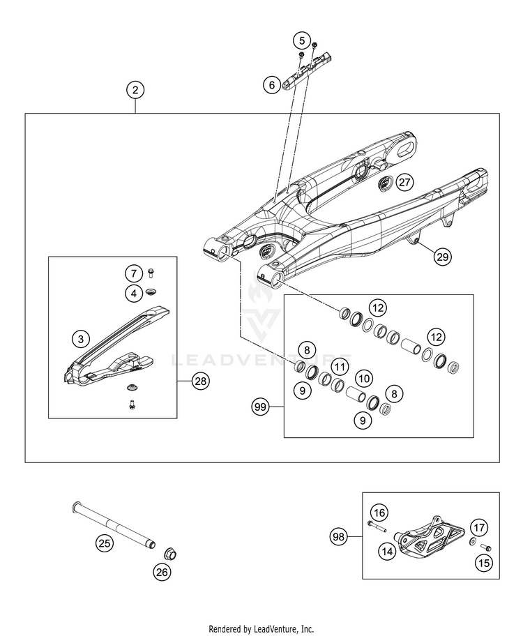 Swing Arm 300 XC CHASSIS - 2018 Schematic