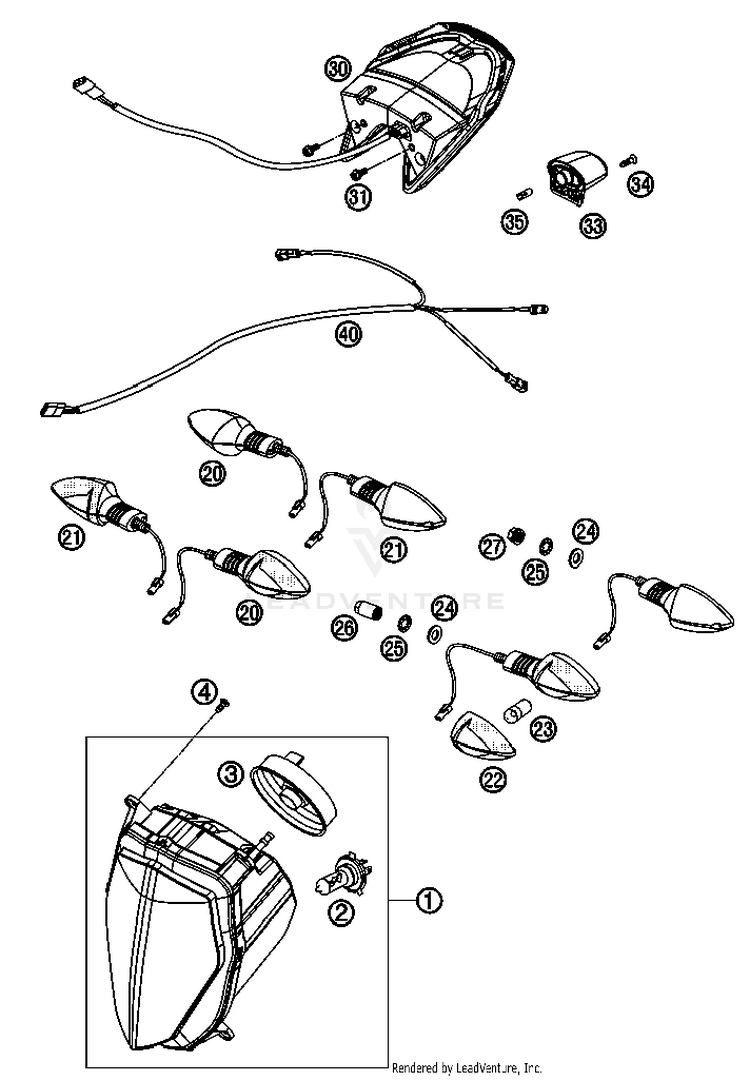 Lighting System 690 Supermoto Orange Chassis - 2007 Schematic