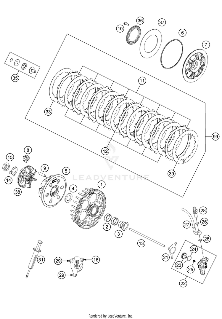 Clutch 450 XC-F Engine - 2021 Schematic