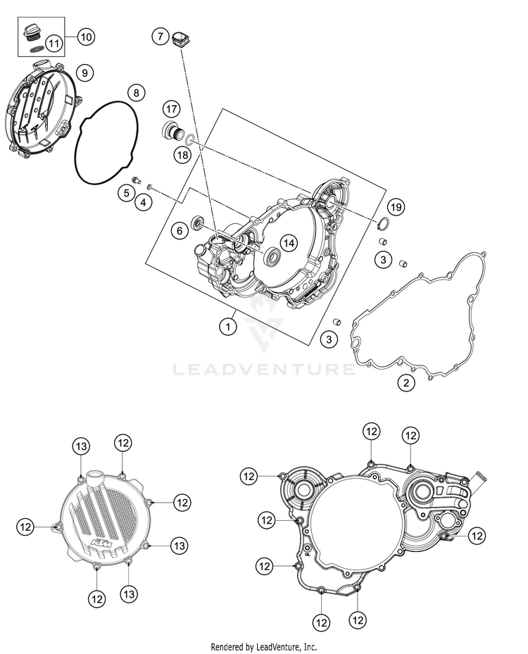 Clutch Cover 300 XC TPI ENGINE - 2020 Schematic