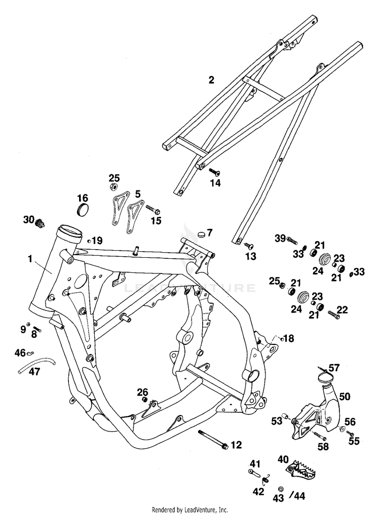 Frame, Sub Frame 125 EXC Chassis - 2000 Schematic