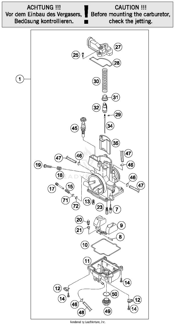 Carburetor 250 SX Engine - 2016 Schematic